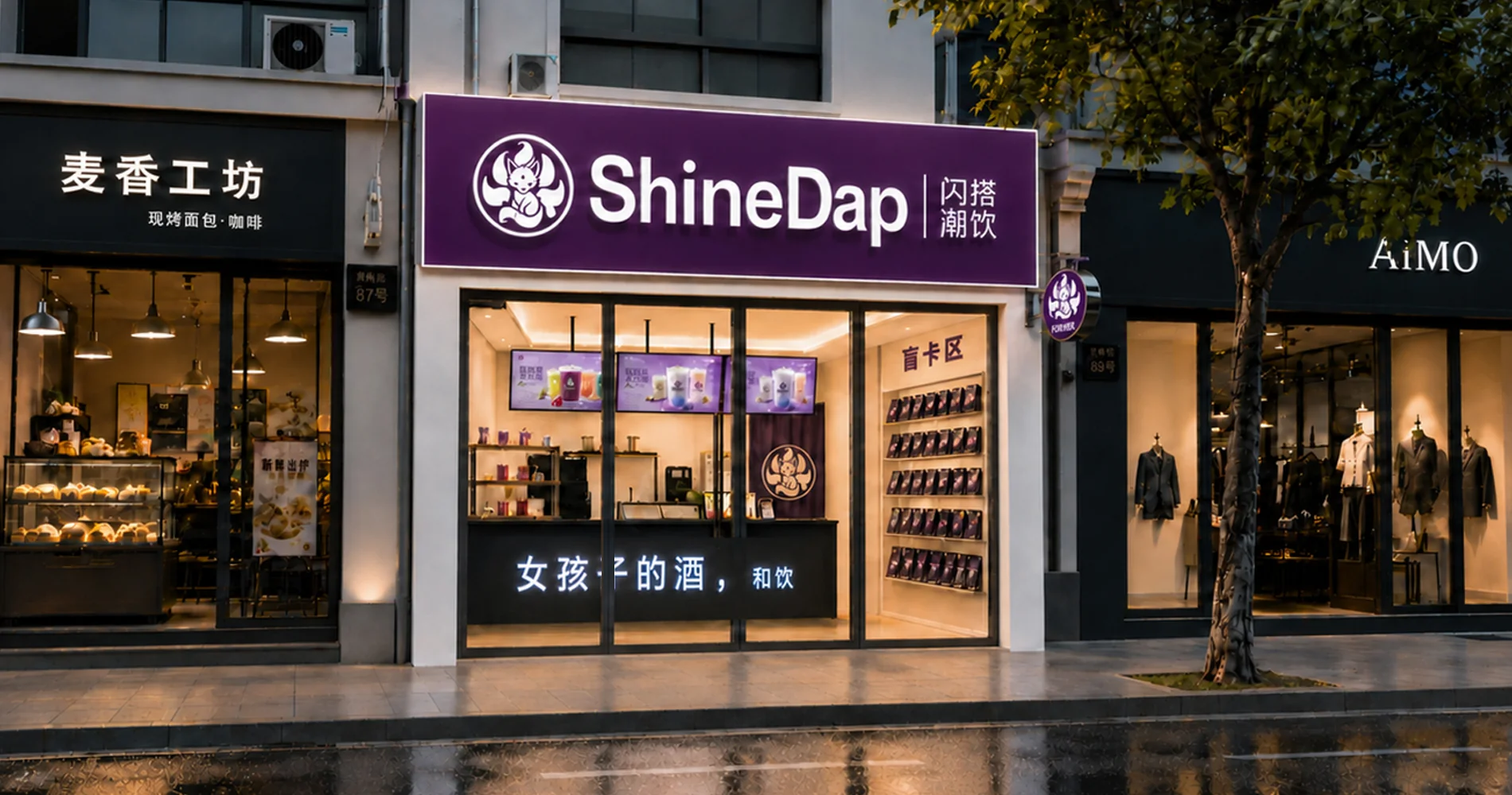 闪搭潮饮品牌门头